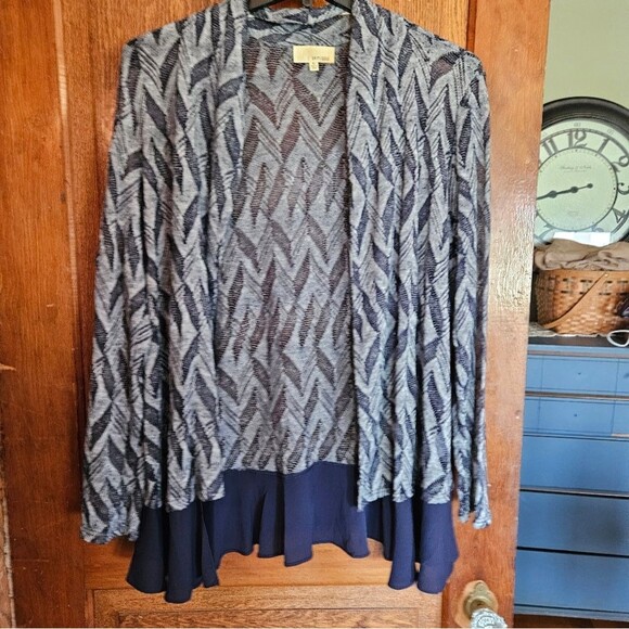Dept222 Women's XL Blue Pattern Flowy Cardigan - Picture 1 of 5